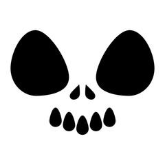 Set of skull icon. Gothic design for prints. Comic style. T-shirt print for Horror or Halloween. Vector illustration isolated on white background.