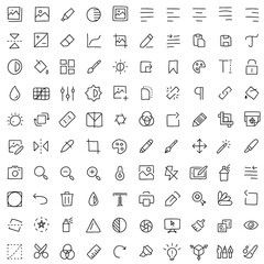 Hand drawn editing icons. Photo icon set. line editing icon Vector illustration.