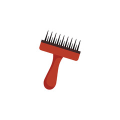 Brush with teeth of different lengths for combing dogs and cats flat style