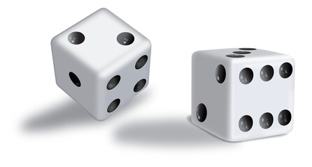 Dice with a transparent background PNG file.
