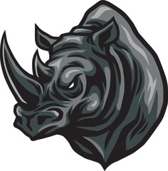 Rhino Head Logo Design Icon Template