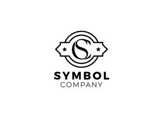 Letter SC CS Satisfaction stamp logo design template.