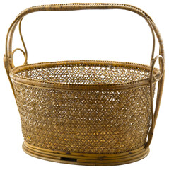 Empty wicker basket isolated