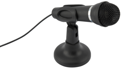 Microphone on stand isolated