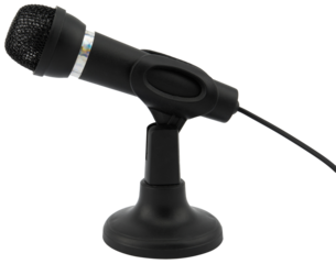 Microphone on stand isolated