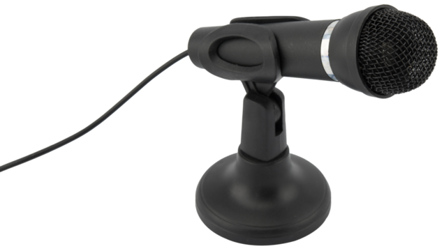 Microphone on stand isolated