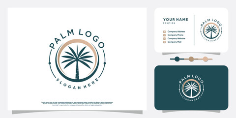 Palm logo design vector with creative simple and unique concept
