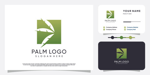 Fototapeta na wymiar Palm logo design vector with creative simple and unique concept