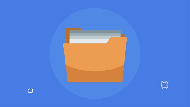 folder file with documents animation