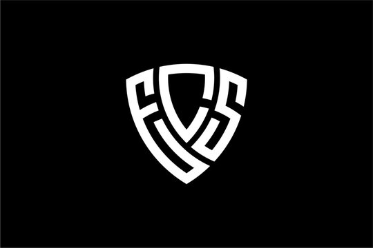 ECS creative letter shield logo design vector icon illustration
