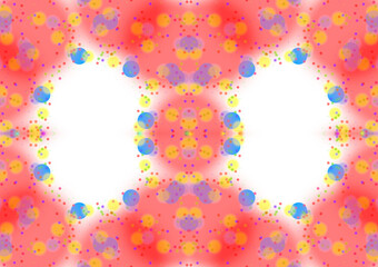 スパンコールやラメ入りの半透明赤ネイルポリッシュからイメージしたイラスト背景素材　２つの枠