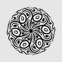 Abstract vector, black and white radial style. Simple and attractive Mosaic Type