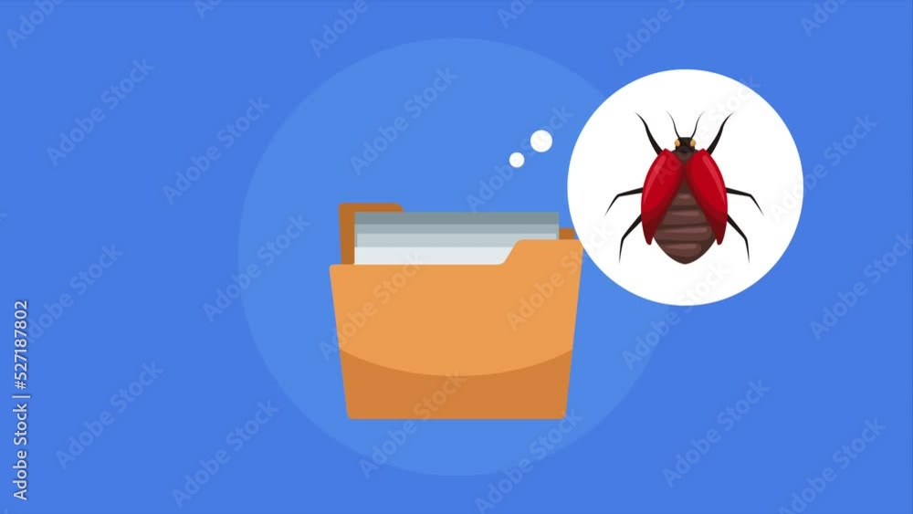 Poster folder with cyber security tech animation