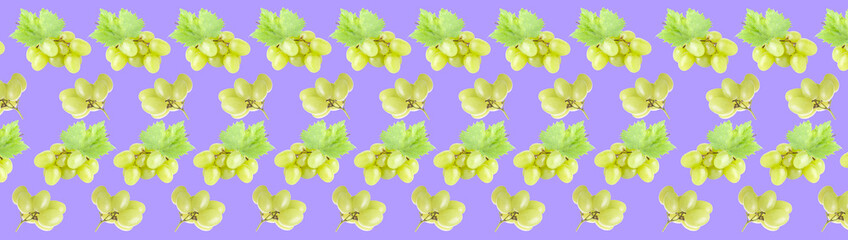 Many ripe grapes on lilac background. Pattern for design