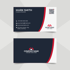 Red and White Corporate Business Card Design Modern Visiting Card Template