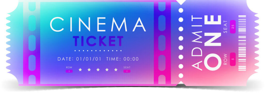 Cinema ticket design. Ticket design template. Vector.