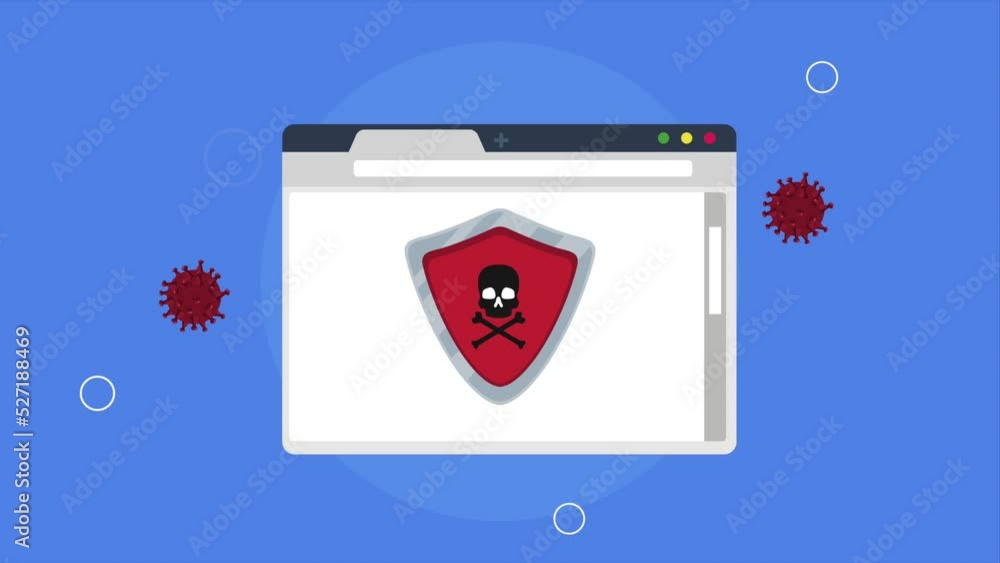 Poster cyber security tech shield animation