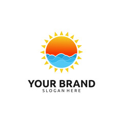 GRADIENT BEACH SUNSET LOGO DESIGN