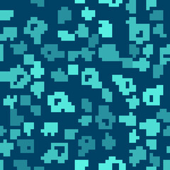 Green line Cloud upload icon isolated seamless pattern on blue background. Vector