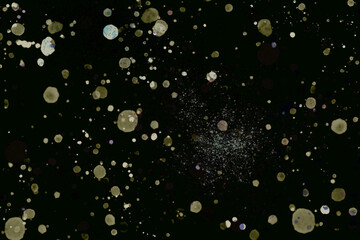 Texture background abstract black and white yellow or silver Glitter and elegant for Christmas. Dust white.Sparkling magical dust particles. Magic concept. Abstract background with bokeh effect. 