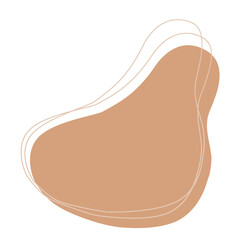 PNG. blob.Abstract shape brown blob and line art.
