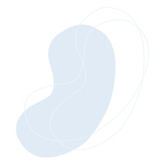 Abstract shape blue blob and line art.