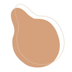 PNG. blob.Abstract shape brown blob and line art.