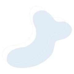 Abstract shape blue blob and line art.