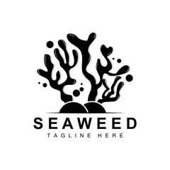 Seaweed Logo Design, Underwater Plant Illustration, Cosmetics And Food Ingredients