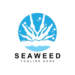 Seaweed Logo Design, Underwater Plant Illustration, Cosmetics And Food Ingredients