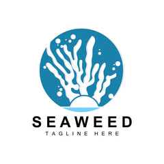 Seaweed Logo Design, Underwater Plant Illustration, Cosmetics And Food Ingredients