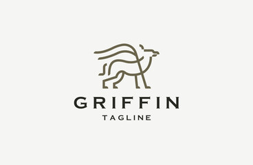 Griffin logo icon design template flat vector illustration
