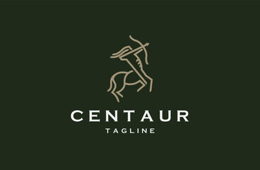 Centaur logo icon design template flat vector illustration - obrazy, fototapety, plakaty