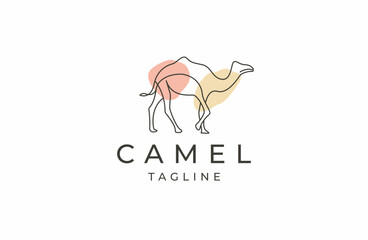 Camel logo icon design template flat vector illustration