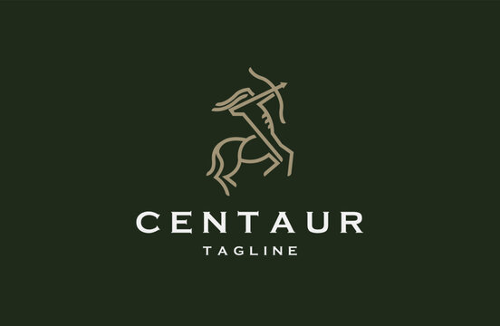Centaur logo icon design template flat vector illustration