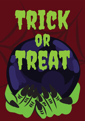 spooky halloween card design vector