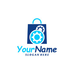 Shop Gear Logo Design Template. Shop logo concept vector. Creative Icon Symbol