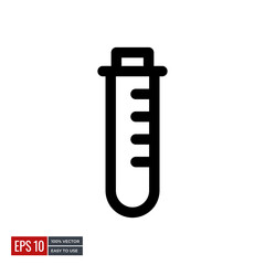 Analysis medical tube laboratory kit icon. minimal line icons perfect for web design or health apps. Simple vector illustration.