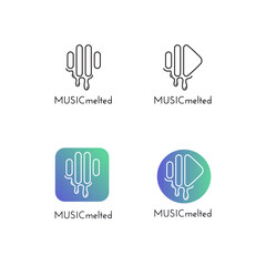 MUSIC PLAYLIST LOGO SET. VECTOR DESIGN ELEMENT