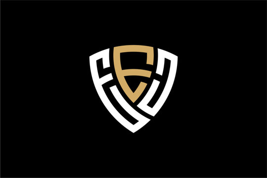 EEJ creative letter shield logo design vector icon illustration
