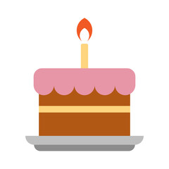 Birthday cake vector icon on white background