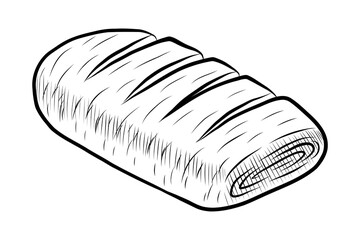 BLACK VECTOR ILLUSTRATION OF PUFF PASTRY ISOLATED ON WHITE BACKGROUND