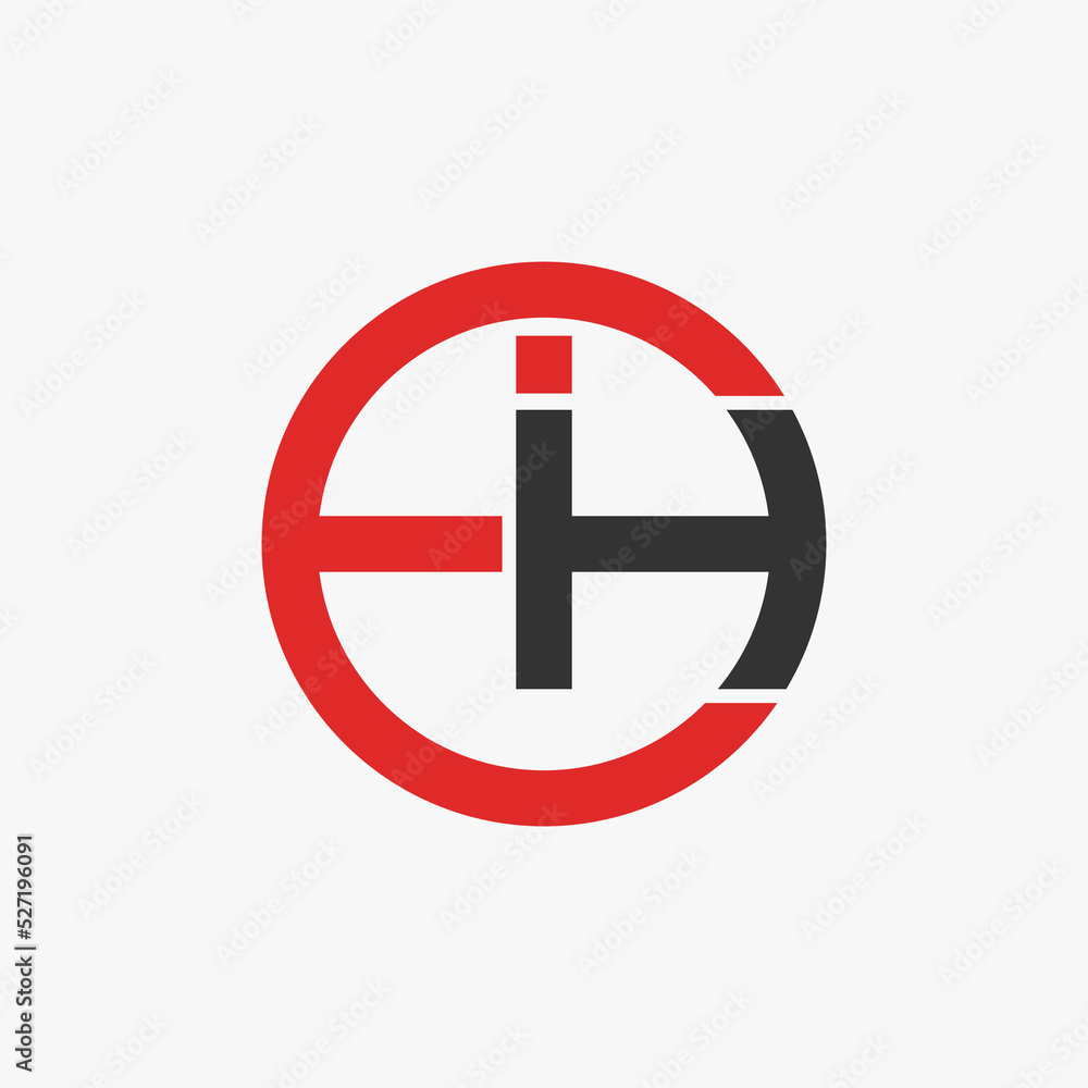 Poster simple and unique letter or word eih font on circle line image graphic icon logo design abstract con