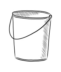 BLACK VECTOR ILLUSTRATION OF A BUCKET ISOLATED ON A WHITE BACKGROUND
