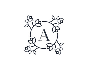 Elegant Floral Flower Logo Concept icon symbol sign symbol Design Element. Natural Products, Cosmetics, Ecology, health Care, spa, yoga Logotype. Vector illustration template