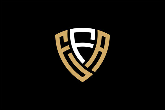 EFA creative letter shield logo design vector icon illustration