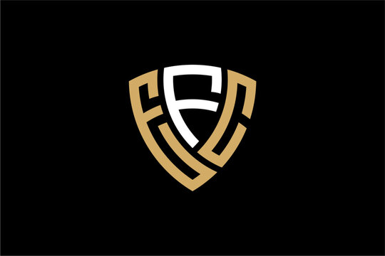 EFC creative letter shield logo design vector icon illustration