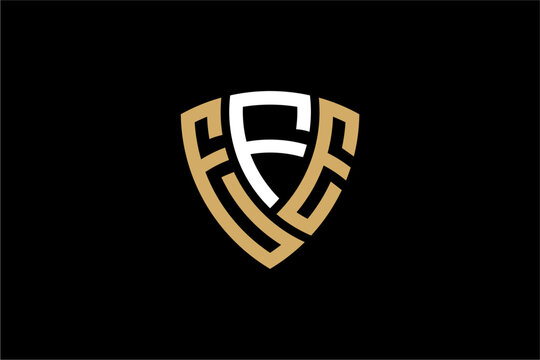 EFE creative letter shield logo design vector icon illustration