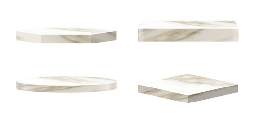 marble pedestals podium, Abstract geometric empty stages stone exhibit displays award ceremony product presentation