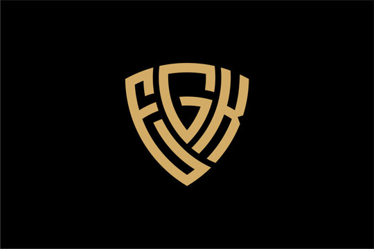 EGK creative letter shield logo design vector icon illustration